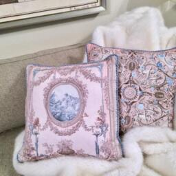 Angela Pillow - Blush Pink/Blue - thumbnail 4