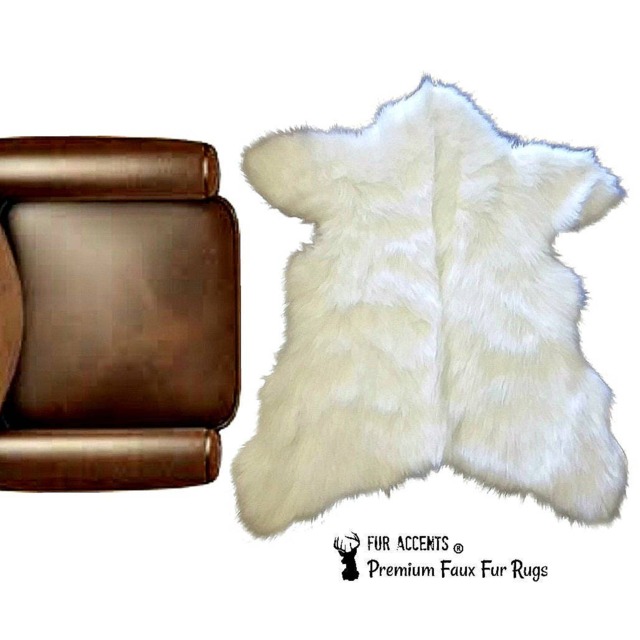 Faux Bear Skin Rug - Sierra Pelt Shape, Usa Made - image 1