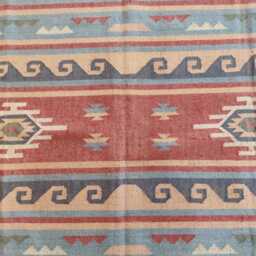 Handwoven Wool Jute Striped Kilim Rug - Tribal Flatweave Area Rug, Rustic Boho Carpet, Bespoke Sizes - thumbnail 2