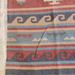 Handwoven Wool Jute Striped Kilim Rug - Tribal Flatweave Area Rug, Rustic Boho Carpet, Bespoke Sizes - thumbnail 3
