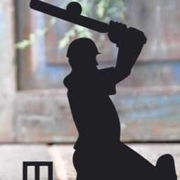 Iron Cricket Player Door Stop, Sports Fan Home Decor - thumbnail 3