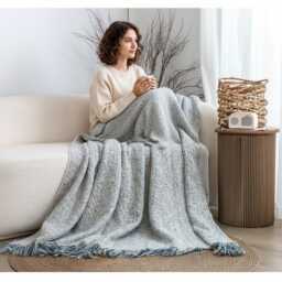 Cozy Grey Throw Blanket - Minimalist Sofa Soft Neutral Home Decor Tiktok Aesthetic Gift For Her