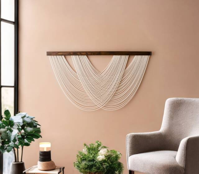 Large Macrame Wall Hanging- Dip Dye Tapestry Fibre Art- Textile Bedroom Decor- Boho Christmas Decor W99 - image 1
