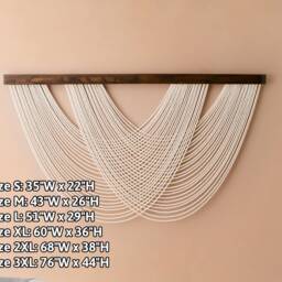 Large Macrame Wall Hanging- Dip Dye Tapestry Fibre Art- Textile Bedroom Decor- Boho Christmas Decor W99 - thumbnail 3