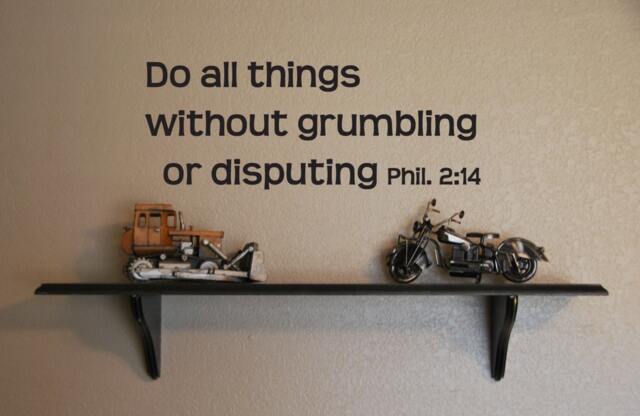 "Vinyl Wall Decal - Philippians 214 ""Do All Things Without Grumbling Or Disputing" - image 1