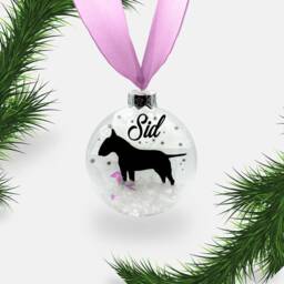 Bull Terrier Dog Personalised Ornament - Custom Glass Christmas Bauble - thumbnail 2