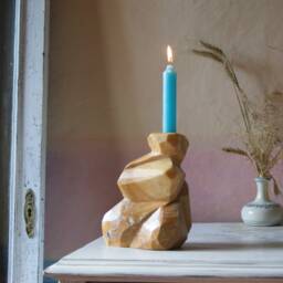 Candelabra, One-Of-A-Kind Piece, Marble Candle Holder, Sculptural Unique Handmade Furnishing Accessory, Table Candelabra, Art - thumbnail 2