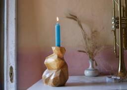Candelabra, One-Of-A-Kind Piece, Marble Candle Holder, Sculptural Unique Handmade Furnishing Accessory, Table Candelabra, Art