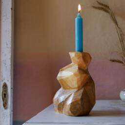 Candelabra, One-Of-A-Kind Piece, Marble Candle Holder, Sculptural Unique Handmade Furnishing Accessory, Table Candelabra, Art - thumbnail 3