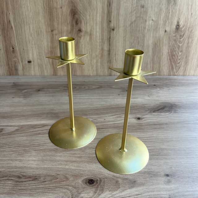 Set Of 2 Star Candlesticks Candle Holders Christmas Celestial Celebration - image 1