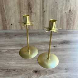 Set Of 2 Star Candlesticks Candle Holders Christmas Celestial Celebration - thumbnail 1