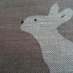 Hand Printed Reversible Little Mink Rabbit Cushion Cover - thumbnail 2
