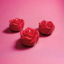 Red Rose Soy Wax Candle Set Vegan Floral Home Decor - thumbnail 2