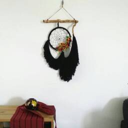 Modern Bohemian Bedroom Wall Art With Rustic Floral Tapestry - thumbnail 2