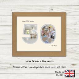 50Th Photo Frame Birthday Number Special Gift Word 9x7-1184F By Photos in A Word - thumbnail 1