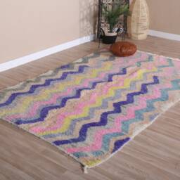 Authentic Boujaad Rug, Soft Moroccan Rug 5x7 Ft - thumbnail 3