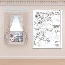 Antique Harbor Chart Print Marblehead, Salem, Lynn, Ma - thumbnail 1