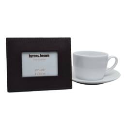 Personalised Classic Brown Leather Photo Frame 9cm X 6.5cm - Genuine Leather, Premium Picture - thumbnail 1