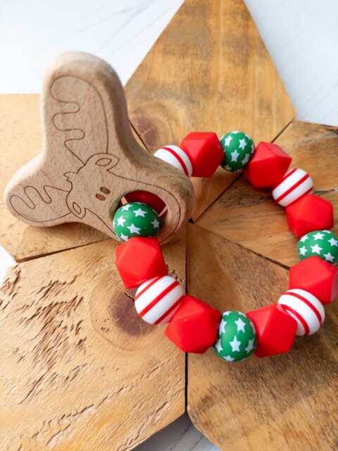 Baby Toy, Newborn Gift, Sensory Toy For Babies, Fiddle Ring, My First Christmas Festive New Gift - image 1