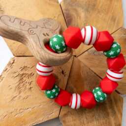 Baby Toy, Newborn Gift, Sensory Toy For Babies, Fiddle Ring, My First Christmas Festive New Gift - thumbnail 2