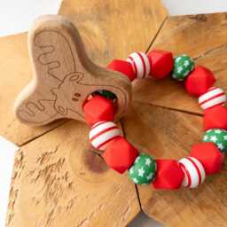 Baby Toy, Newborn Gift, Sensory Toy For Babies, Fiddle Ring, My First Christmas Festive New Gift - thumbnail 3
