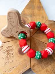 Baby Toy, Newborn Gift, Sensory Toy For Babies, Fiddle Ring, My First Christmas Festive New Gift - thumbnail 1