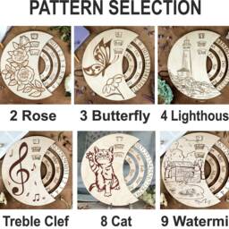 Rose Perpetual Calendar Engraved Wood Wall & Desk Decor - thumbnail 3