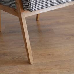 Modern Wooden Houndstooth Fabric Armchair - Customisable Colours, Durable For Domestic & Commercial Use - thumbnail 3