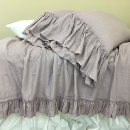 Orchid Linen Pillow Shams With Country Mermaid Long, 2 Pieces, A Pair. Sophisticated & Gorgeous - thumbnail 3