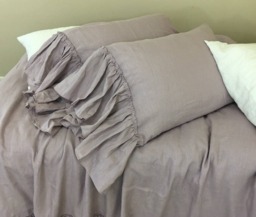 Orchid Linen Pillow Shams With Country Mermaid Long, 2 Pieces, A Pair. Sophisticated & Gorgeous - thumbnail 1
