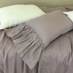 Orchid Linen Pillow Shams With Country Mermaid Long, 2 Pieces, A Pair. Sophisticated & Gorgeous - thumbnail 2