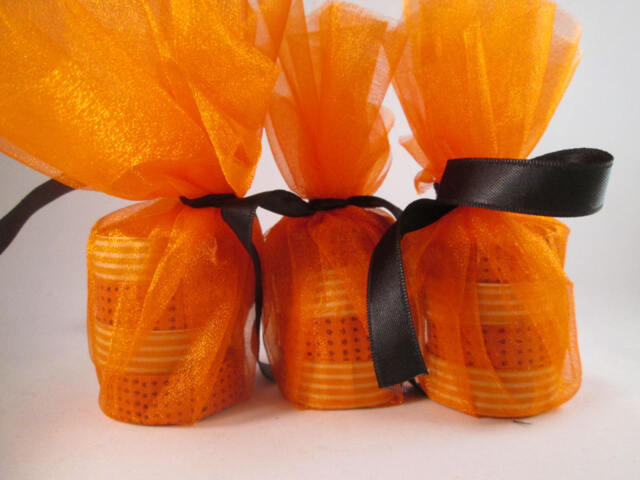 Washi Tape Decorated Tealights, Zesty Orange Scent, Set Of 12 - image 1