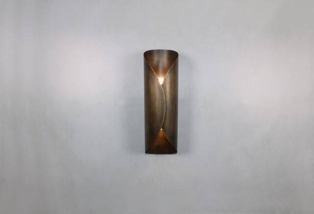 Blackened Brass Wall Sconce, Lighing, Roll Lighting Lamp Vanity Light Fixture, Sconce - image 1