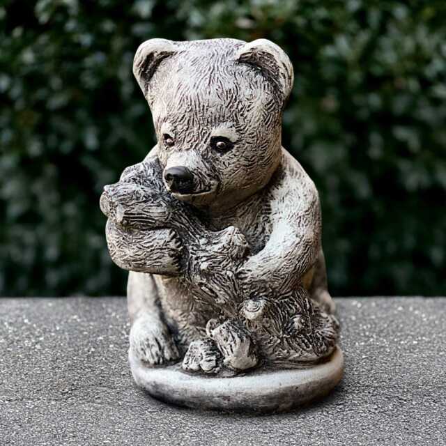 Concrete Teddy Sculpture Cement Bear Figurine Stone Animal Ornament Outdoor Wildlife Decoration Adorable Gift Garden Art - image 1