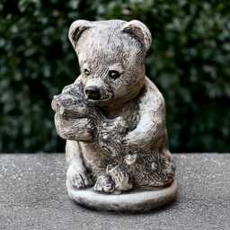 Concrete Teddy Sculpture Cement Bear Figurine Stone Animal Ornament Outdoor Wildlife Decoration Adorable Gift Garden Art - thumbnail 1