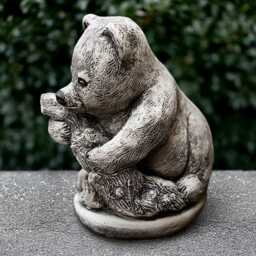 Concrete Teddy Sculpture Cement Bear Figurine Stone Animal Ornament Outdoor Wildlife Decoration Adorable Gift Garden Art - thumbnail 3