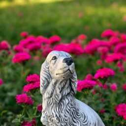 Stone Cocker Spaniel Statue Concrete Guardian Dog Figurine Front Door Garden Sculpture Outdoor Yard Ornament Dog Lover Gift Lawn Decoration - thumbnail 3