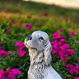 Stone Cocker Spaniel Statue Concrete Guardian Dog Figurine Front Door Garden Sculpture Outdoor Yard Ornament Dog Lover Gift Lawn Decoration - thumbnail 4