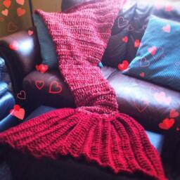 Crochet Mermaid Tail Blanket, Chunky Snuggle Sack, Cosy Gift - thumbnail 3