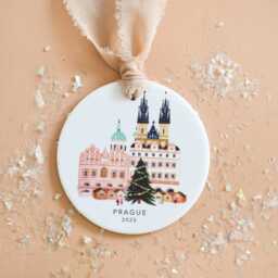 Personalized Prague Christmas Ornament, Ceramic Tree Decorations, Travel Gift, Christmas, Gift For Her - thumbnail 3