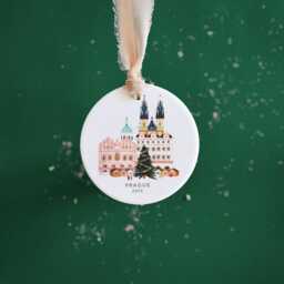 Personalized Prague Christmas Ornament, Ceramic Tree Decorations, Travel Gift, Christmas, Gift For Her - thumbnail 1