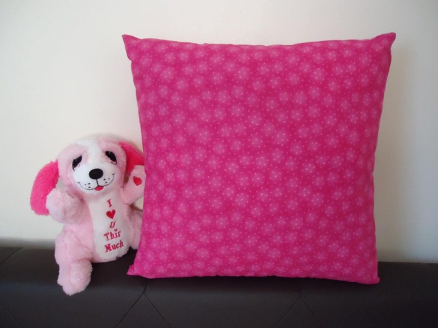Handmade Hot Pink Girls Pillowcase, Kids Room Decor - 16x16 - image 1