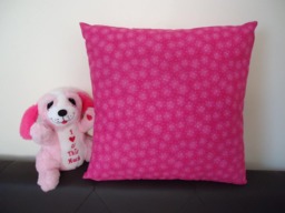 Handmade Hot Pink Girls Pillowcase, Kids Room Decor - 16x16 - thumbnail 1