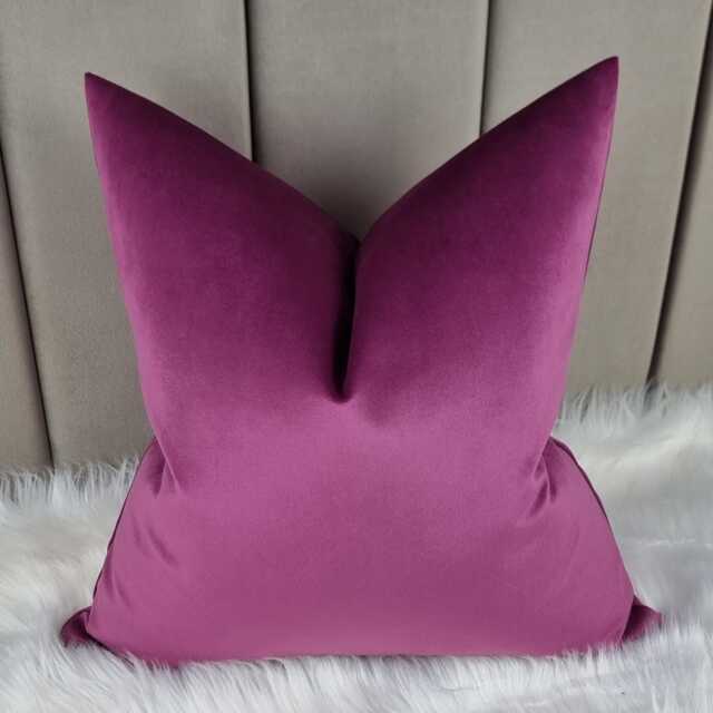 Knitted Velvet Cushion Cover Cerise/Hot Pink Colourway, Soft Cushion Cover - image 1