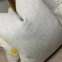 John Lewis & Partners Fabric Cotton Blend Cushion Pillow Cover Double Sided Grey Handmade in UK - thumbnail 2