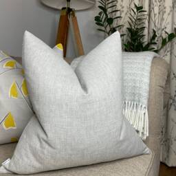 John Lewis & Partners Fabric Cotton Blend Cushion Pillow Cover Double Sided Grey Handmade in UK - thumbnail 1