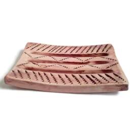 Green Handmade Ceramic Soap Dish - Textured Bar Holder With Drain Zero Waste Pottery - thumbnail 3