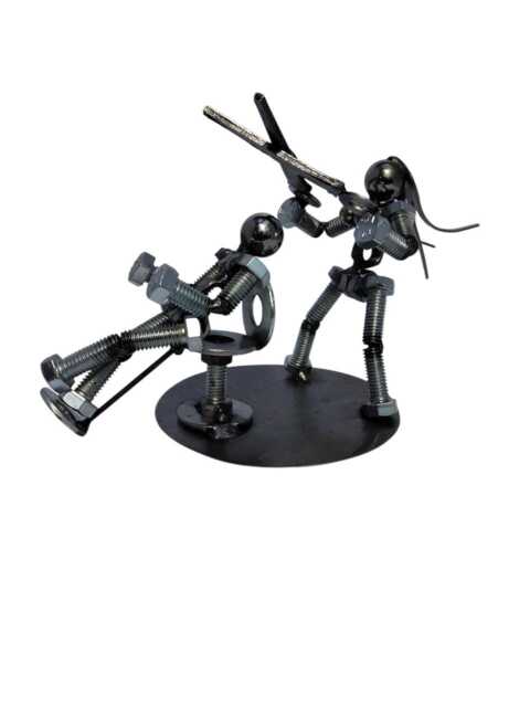 Female Hair Dresser, Metal Bolt Figurine, People - image 1