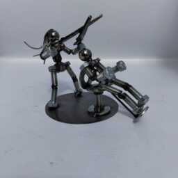 Female Hair Dresser, Metal Bolt Figurine, People - thumbnail 2