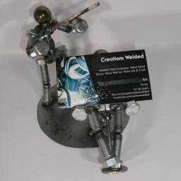 Female Hair Dresser, Metal Bolt Figurine, People - thumbnail 4
